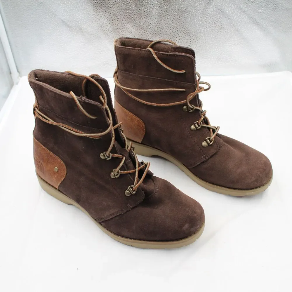 The North Face Ballard Lace II Suede Ankle Boots Women's Size 10 Brown Leather